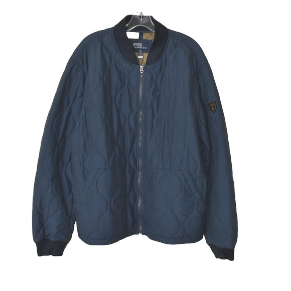 C5 NWT POLO BY RALPH LAUREN Classics Blue Quilted Bomber Jacket Size XXL $398 - Picture 1 of 6